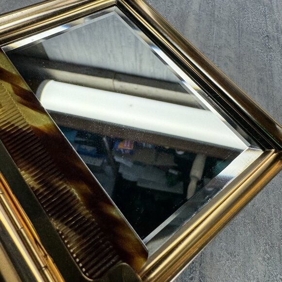 1950’s Evening Bag REME Switzerland Mother Of Pearl Gold Tone Makeup Compact - Picture 7 of 13